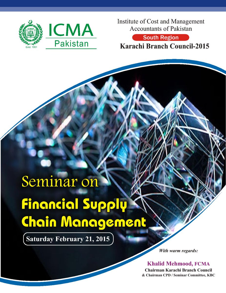 ICMAP's tweet photo. Seminar on Financial Supply Chain Management http://t.co/XsRtIDXyi4