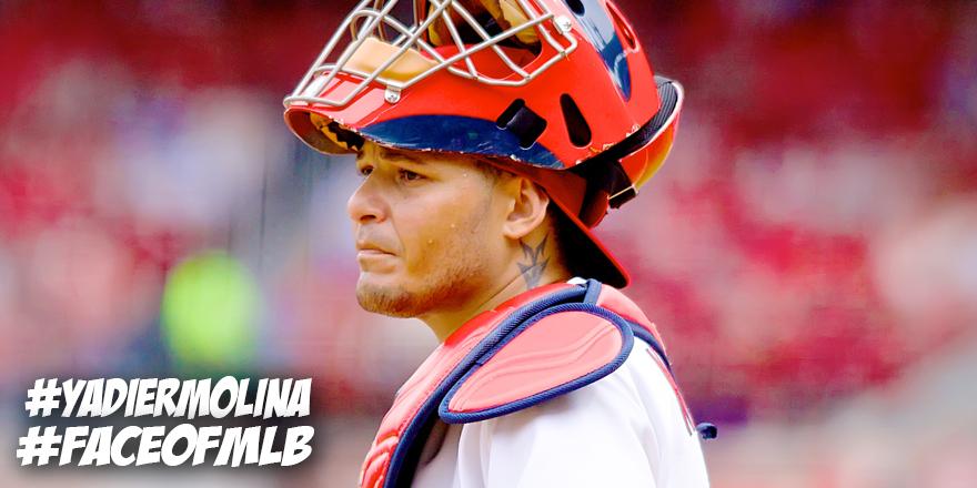 Cardinals's tweet photo. Round 2: VOTE #YadierMolina for @MLBNetwork's #FaceOfMLB! Vote up to 25x by using both hashtags or by retweeting us. http://t.co/FPoHYrHYIf