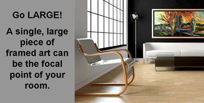 fastframe2's tweet image. Go LARGE! A single, large piece of framed art can be the focal point of your room. #fastframe #GoBigAndGoHome