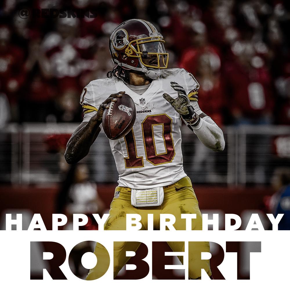 Commanders's tweet photo. RT to wish #Redskins QB @RGIII a #HappyBirthday! #HTTR http://t.co/3pZ5ANblzf