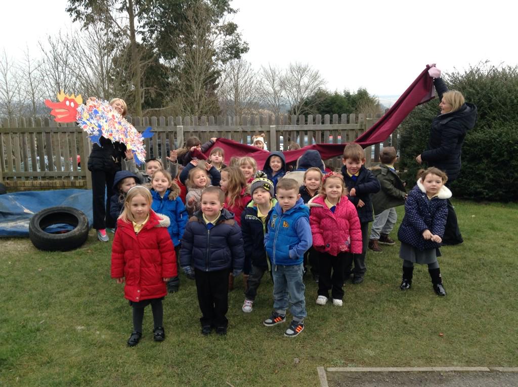 NurseryBPS's tweet photo. We've been practicing our dragon dancing with our 'handmade handie' Chinese dragon! http://t.co/I9rnt4YHe4