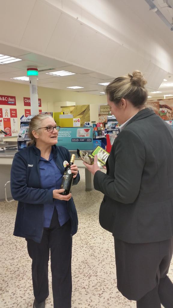 <a href="/PaulaLMorgan/">Paula Morgan</a> celebrating a successful test purchase with Judy #think25 <a href="/TescoStMellons/">Tesco St Mellons</a>