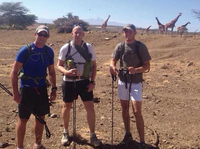 ForRangers's tweet photo. Sam, Pete &amp; Joss - Training run on Borana: 43 km | 9.5 kg gear | 5hrs 36mins | 6700ft @SpaceforGiants @savetherhino http://t.co/Jh2o3mD76J