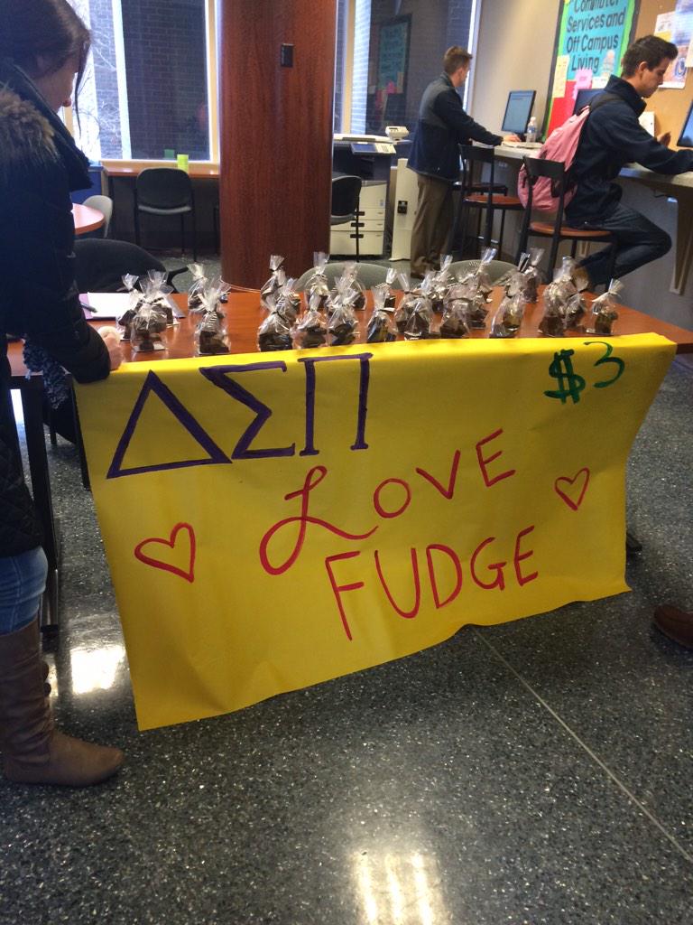 Come support the 2015 pledge class from 11-1 in GSC! Fudge for $3, treat yourself for Valentines Day!