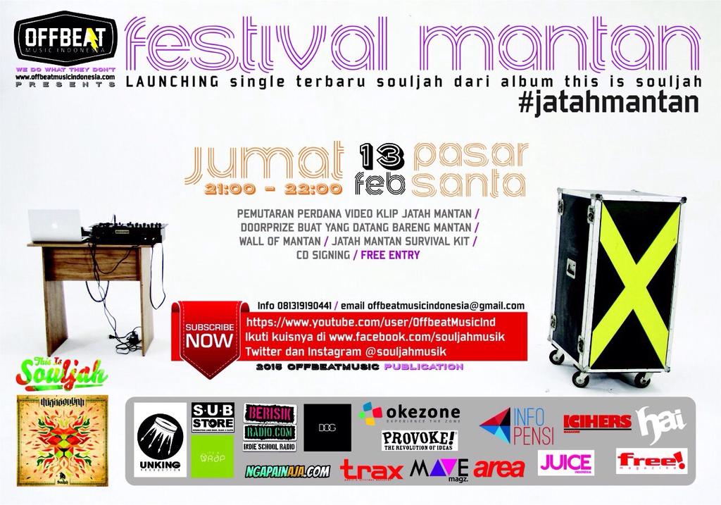 Oh iya besok ada <a href="/whisnuSS/">Whisnu SS</a> <a href="/MerahKuningIdo/">Ido</a> <a href="/akimbagil/">Abdul Hakim Ahmad</a> di konser #JatahMantan <a href="/souljahmusik/">Souljah Indonesia</a> di Pasar Santa. Cek nih: