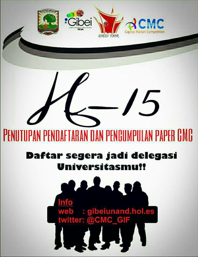 CMC_GIF's tweet photo. Halo teman2 @BEMUNJA . Y belum daftar @CMC_GIF daftar yuk! Udah H-16 lo
Ditunggu di ranah minang :D http://t.co/IsCJoioQkq