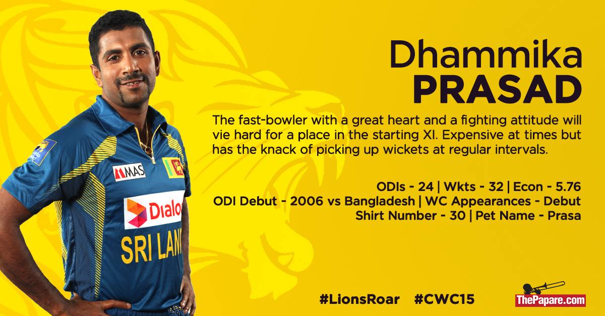 ThePapareSports's tweet image. Know Your Lions - Prasad. The unfortunate one. #LionsRoar #cwc15