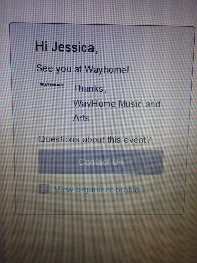 jessleah's tweet photo. can't wait to see what you have in store @wayhomefestival http://t.co/Tq6t7PJIt3