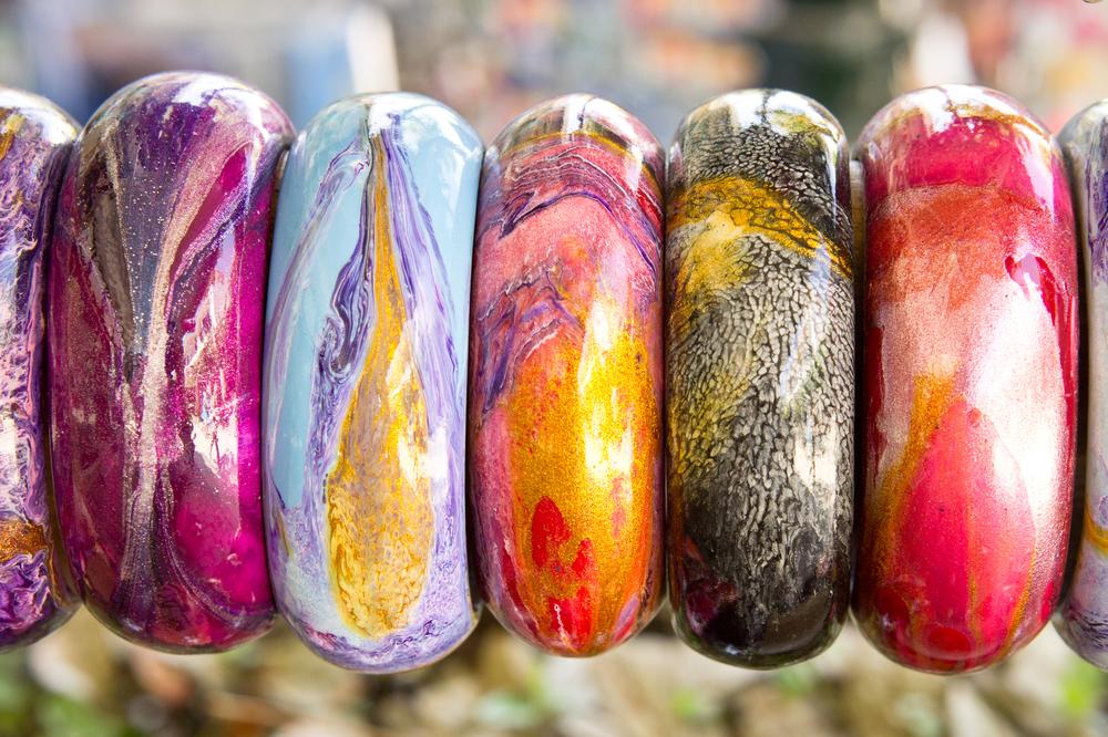 Keep your bracelets accessible by organizing them on a paper towel roll.