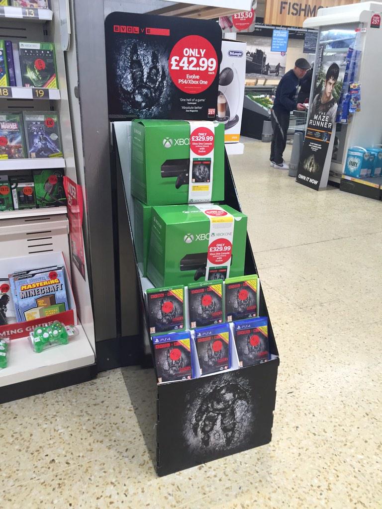 NenePackaging's tweet photo. Find our displays for Evolve in Tesco and Sainsbury! #EvolveGame http://t.co/50YOBkttrU