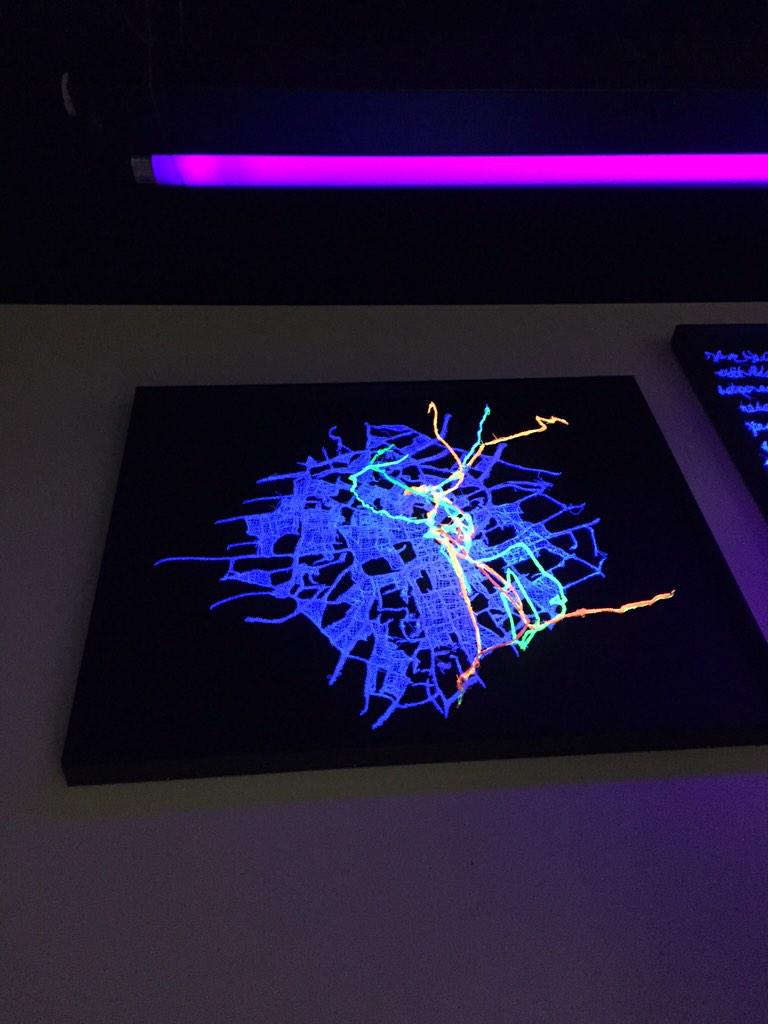 UNAREB's tweet image. #Journey through #Manchester using #blacklight by Christine Ryan. One of the cool things at #ShedLaunch @DigInnMMU