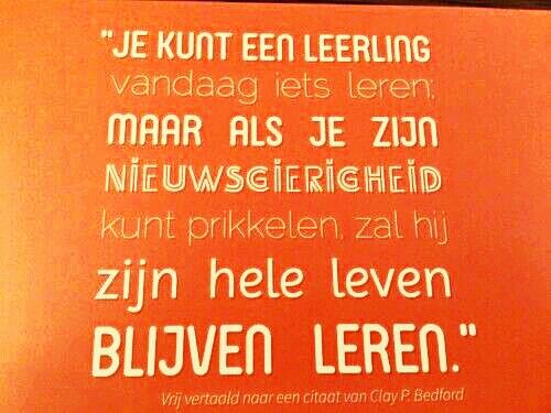 School heeft als taak kinderen te stimuleren tot nieuwsgierig zijn.
Daar valt nog een slag te maken.
#onderwijs2032