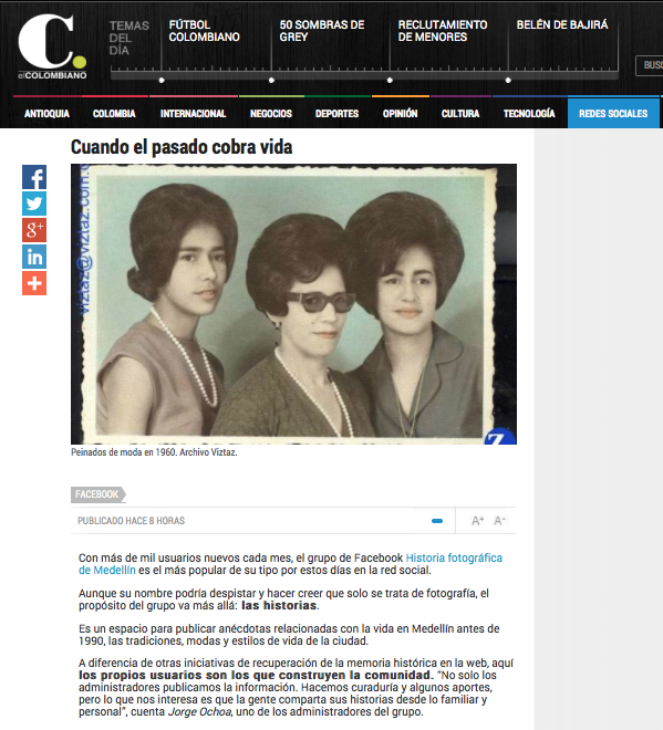 HFMed's tweet photo. Los invitamos a leer "Cuando el pasado cobra vida" http://t.co/FMPudnpIsD en @elcolombiano Gracias a @jardincosmico http://t.co/mWdj55UmkK