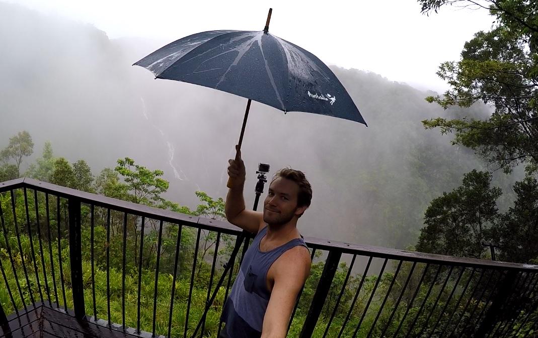 phlipvids's tweet photo. Thanks for the brollie from #ATE14 @Australia, it came in handy today at the stunning #BarronFalls @CairnsGBR http://t.co/cvvzX55Voj