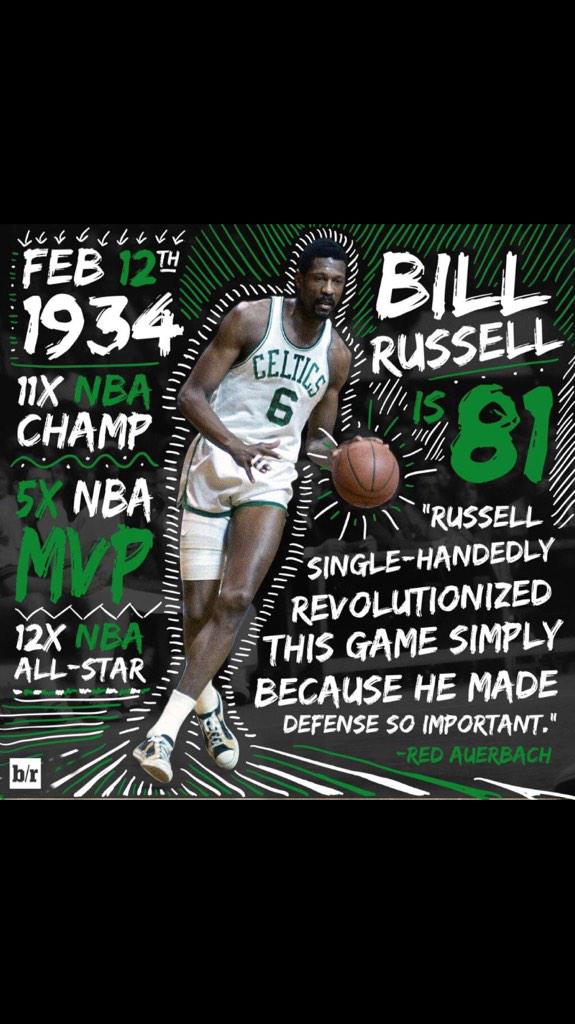 Happy birthday to one of the greatest Celtics ever, Bill Russell. 