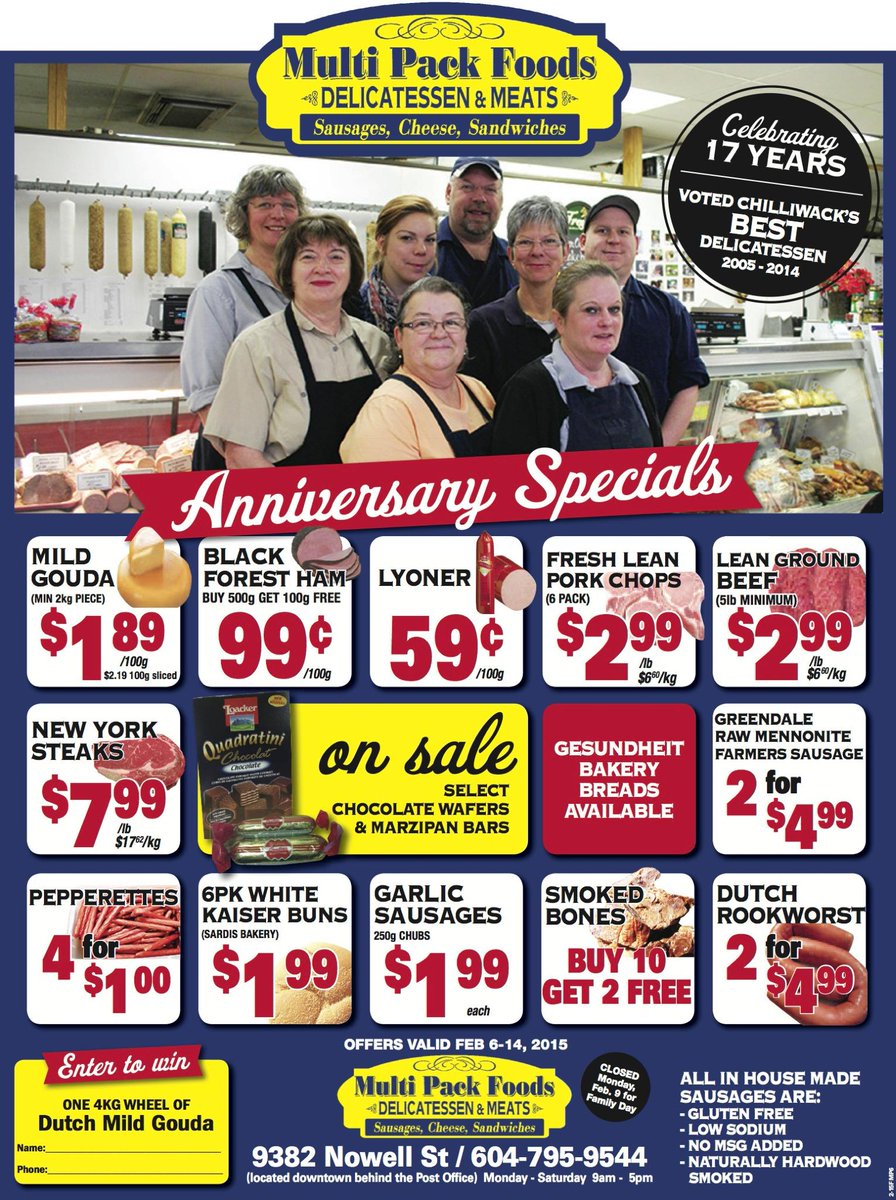 CHWKads's tweet photo. #deli #chilliwack #anniversary http://t.co/vQgcel09g2