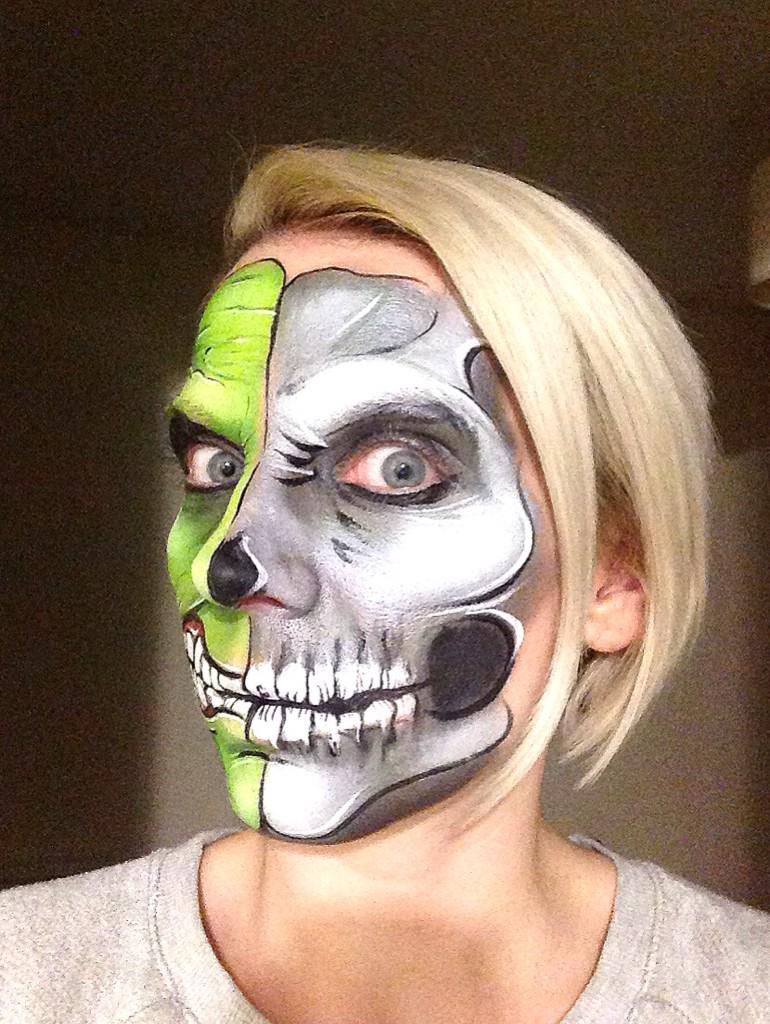 #half #green #facepainting #scary