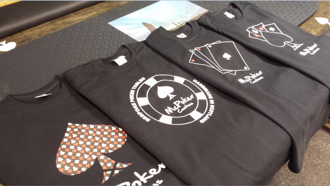 McPOKERtables's tweet photo. We just finished printing the new McPoker t-shirts! We're offering ladies fit too! 9.99 with free p&amp;p. http://t.co/hLUHzFOEP5