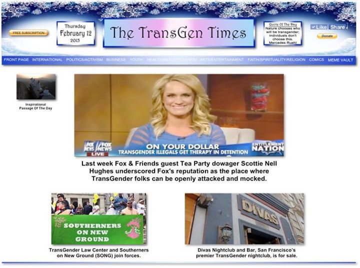 TransGenTimes's tweet photo. 02.12.15 - TGT's Current Top Stories - http://t.co/JIVVeiGvQS
(Free Email Subscription: http://t.co/oyJbCOKISb)
… http://t.co/0UJK9PimGf