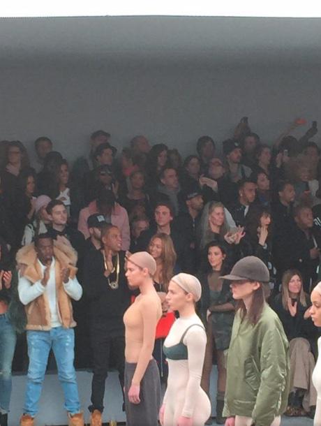 SincerelyBey's tweet photo. Diddy, Jay Z, Beyoncé, and Kim Kardashian at #YeezyAdidas http://t.co/GFvylHOLVI