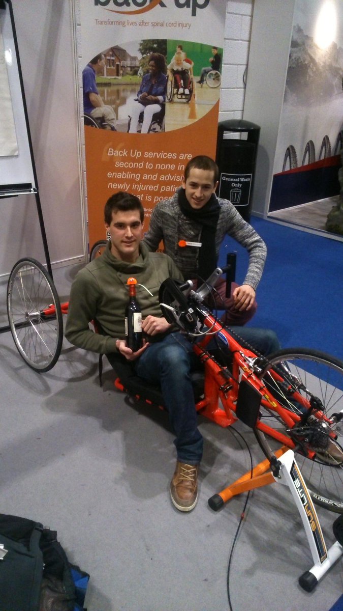 backuptrust's tweet photo. Congrats Jesse&amp;Arne who won today's handcycle challenge! Visit @londonbikeshow tomorrow &amp; see if you can beat them... http://t.co/rtsGRtjTG2