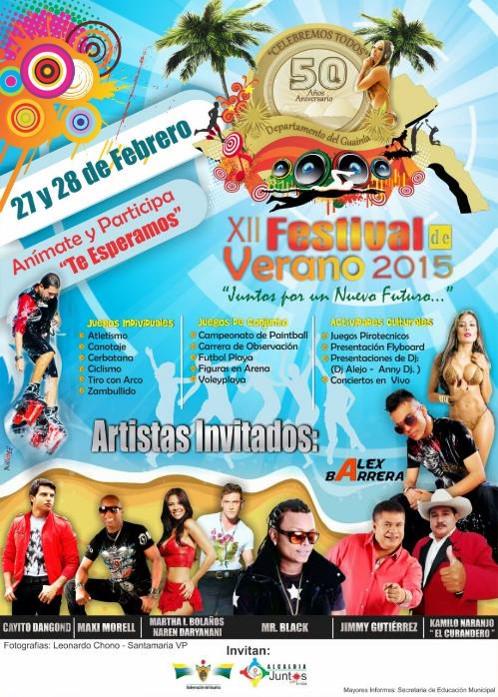 GobGuainia's tweet photo. @salobustamante ¡A celebrar los 50 años de nuestro Departamento en la décima segunda versión del festival de verano! http://t.co/RbAq4R4Xfo