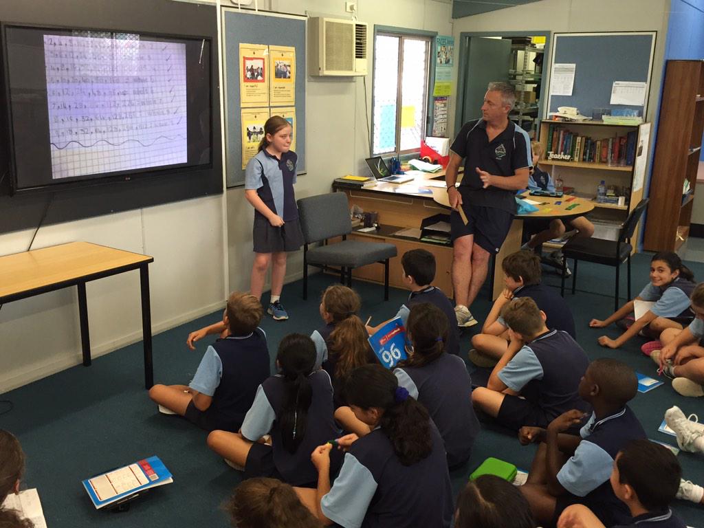 SJSyr6's tweet photo. Stage 3 students air playing their maths work to share their findings with others. #sharing #explaining @SJSyr5 http://t.co/7MdXggQgqO
