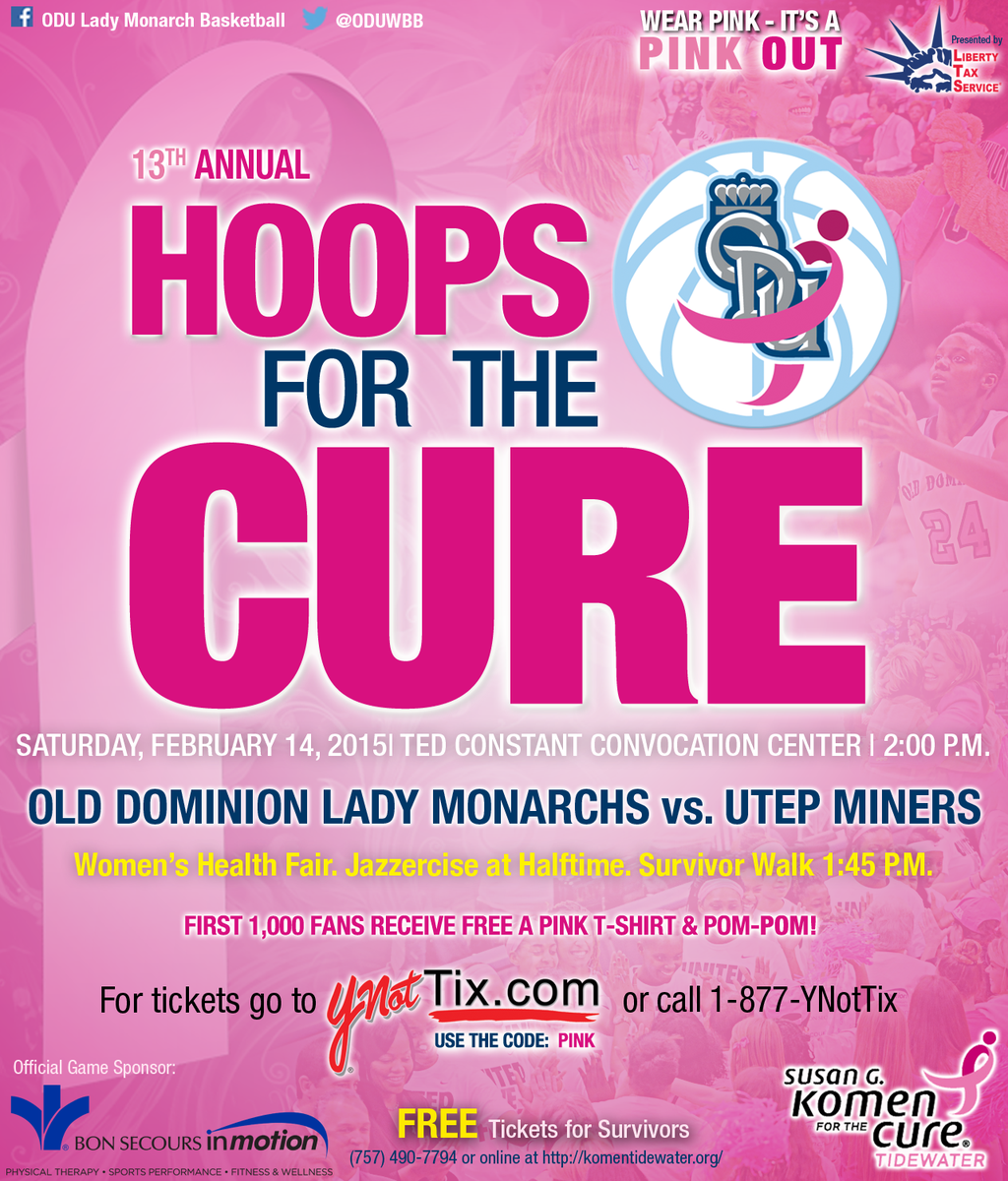 ODUSports's tweet image. Support the Lady Monarchs in their big game on Saturday as they play their 13th annual Hoops for a Cure game! #ODUWBB