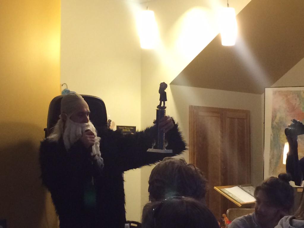 And the winners are the Darwin's Bullfinches! Check out their trophy!