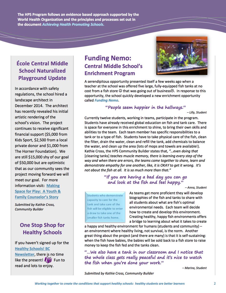 HPSProgram's tweet image. Read #Vancouverisland #healthpromotingschools February Newsletter for new updates! #KindnessforKids #islandparent