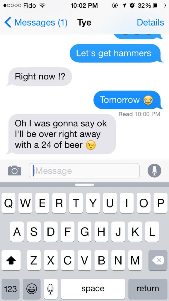 MartensERA's tweet photo. Tye was ready for tonight already, tomorrow's gonna be good ๐๐ #DrinkingBuddys #XO http://t.co/IN0OH9n6YQ