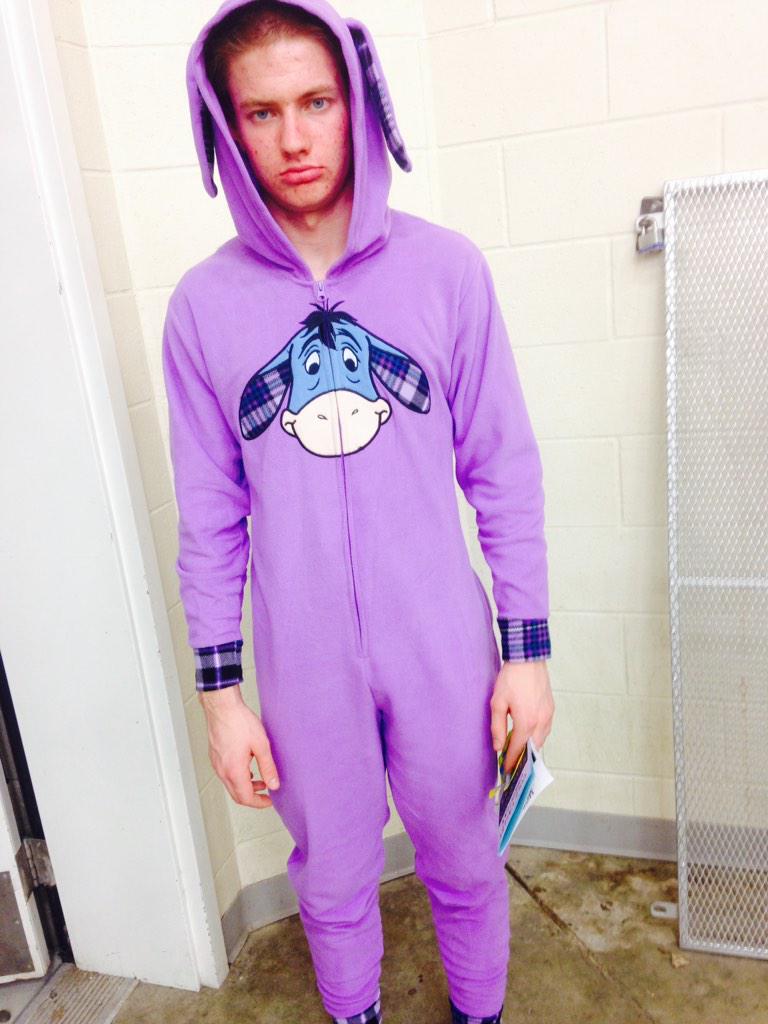 caleb_johnston3's tweet photo. I definitely had the most fitting onesie after the game...๐ฉ #goodfightgirls http://t.co/OUYtu8ehmP