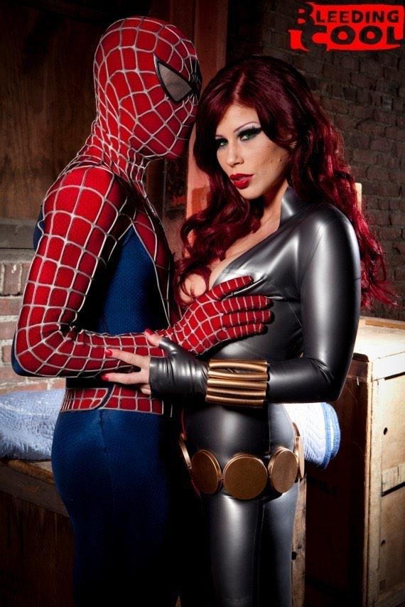 Brooklyn Lee in Spider-Man XXX #leggings #catsuit #leather.