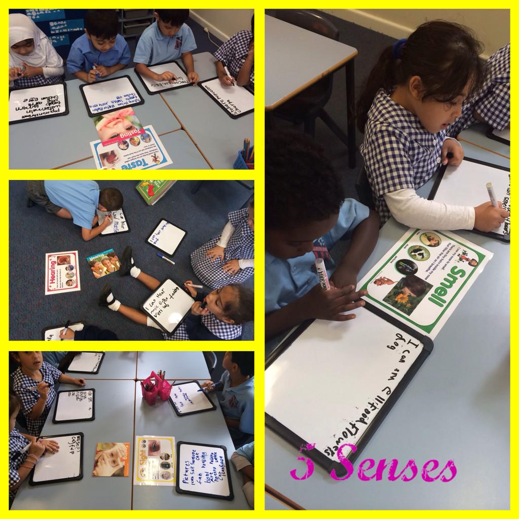 #Successful session in 1R learning about their #5senses and working in #groups #collaborating ideas