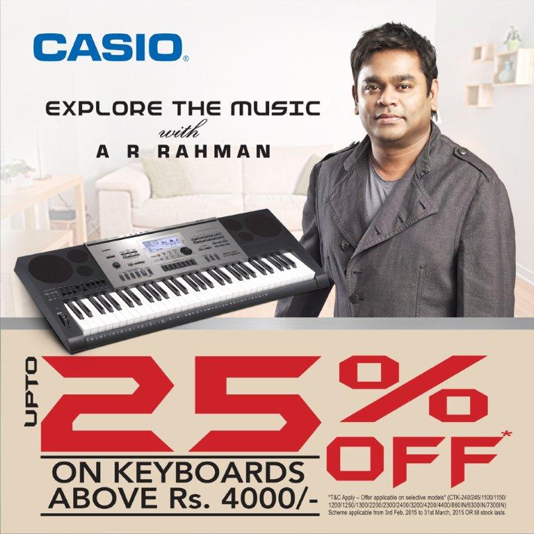 CasioIndia's tweet image. Upto 25% Off on #CasioKeyboard !! Grab Offer @ bit.ly/1yunZ8r