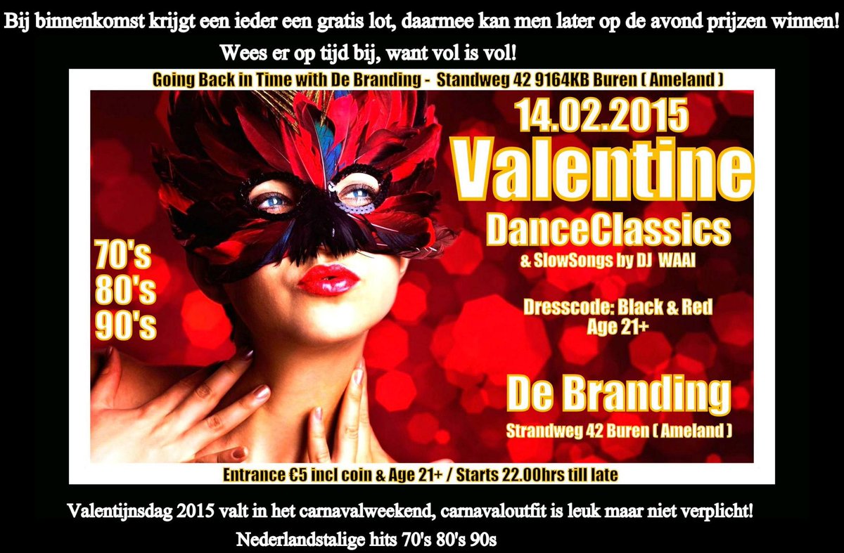 Branding_Buren's tweet photo. @Ameland_Uitgaan @UitgaanFrl @mcdjwaai #Valentijn #Carnaval #Gratis #Lotterij #Feest #Party Kijk op foto! #Ameland http://t.co/u1xgIPheHW