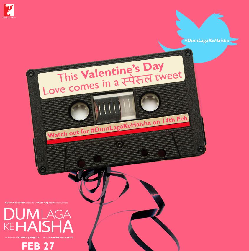 DumLagaKeHaisha's tweet photo. We will add the extra fun to your valentine’s day tomorrow.
Watch out for #DumLagaKeHaisha on 14th Feb. http://t.co/CjhTjWlCxT
