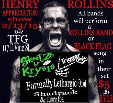 Happy Birthday Henry Rollins! We\re going to rock out tonight to celebrate. TFG in Murfreesboro, 117 E Vine. Yeah! 