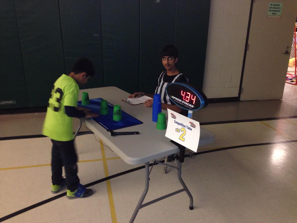 Freen78's tweet photo. We are underway at the FMSM!  Good luck stackers!!!  @brisdaleps #speedstacks #FMSM http://t.co/xutQbMYjZk