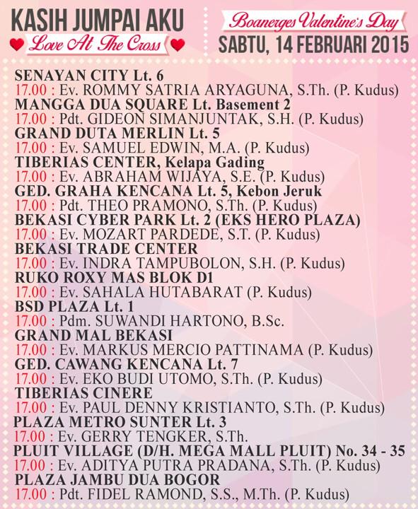 Boanerges Valentine Service "Kasih Jumpai Aku" / Sabtu 14 Februari 2015 / Diseluruh Ibadah Sabtu Boanerges / Info: