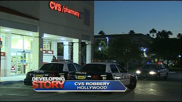 developing police investigating robbery at cvs at 2701 stirling