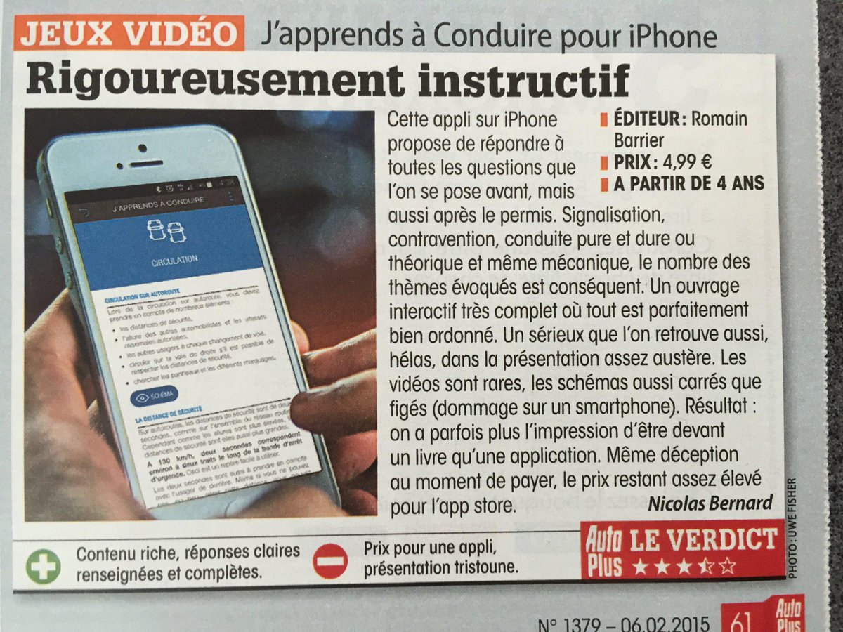 Mieux préparer son permis de conduire, et réduire son coût c'est possible !
sur Apple ET Android <a href="/AutoPlusMag/">AutoPlus</a>