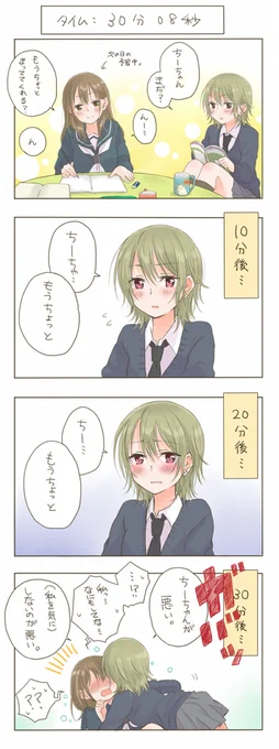 オリジナル百合JC×JK 4コマにしました。 