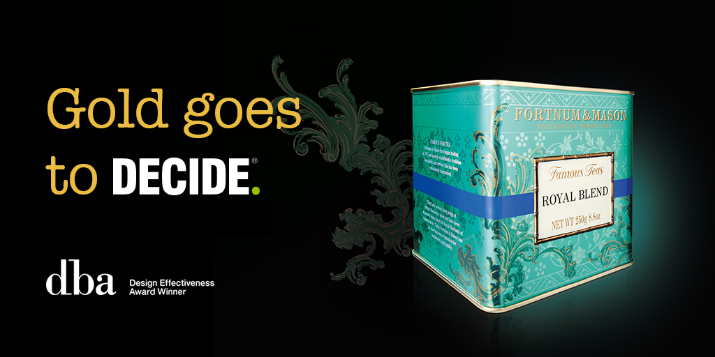 wearedecide's tweet photo. @wearedecide are proud winners of Gold at the 2015 #DBA Awards #DBA2015 @DBAHQ @fortnums http://t.co/qncKs1ZevK http://t.co/NsxbowlFdc