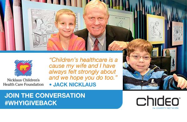chideo's tweet image. The #CharityNetwork partners with big stars to do big things. @JackNicklaus on #whyigiveback bit.ly/1AafypU