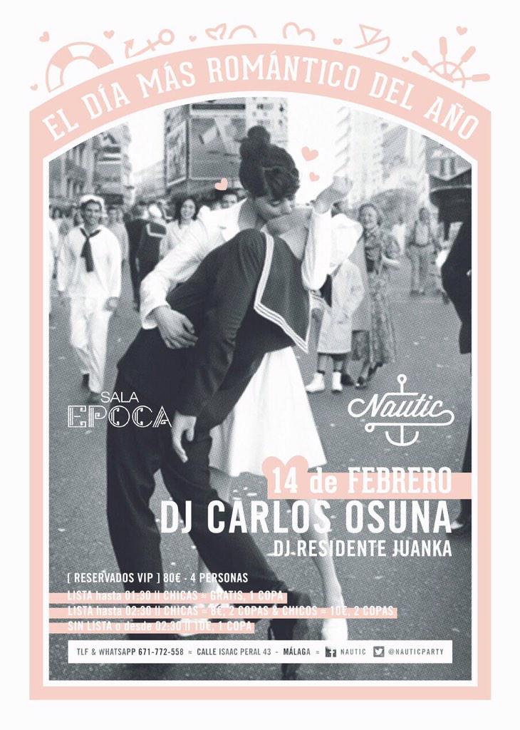 CarlosOsunaDj's tweet photo. Muchas ganas de sábado !!  
Muchas ganas de la vuelta de @NauticParty en @salaepocamlg !!! http://t.co/UXYXp7wByr