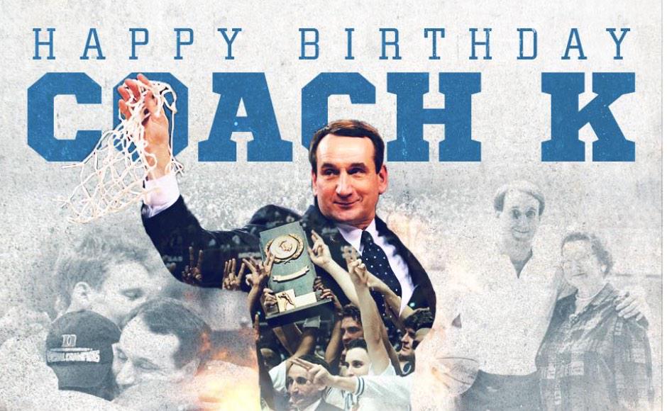 Happy 68th Birthday to Coach Mike Krzyzewski! There\s no better coach & very few better men than him. 