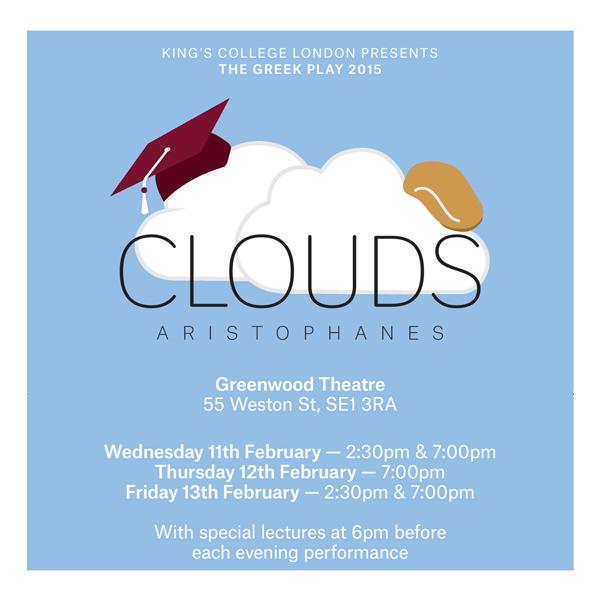 kingsartshums's tweet photo. Tonight: http://t.co/nqQ4VMyUjZ. Final performance of the King's Greek play @CloudsKCL, tickets available on the door http://t.co/VPo4w9hcmm