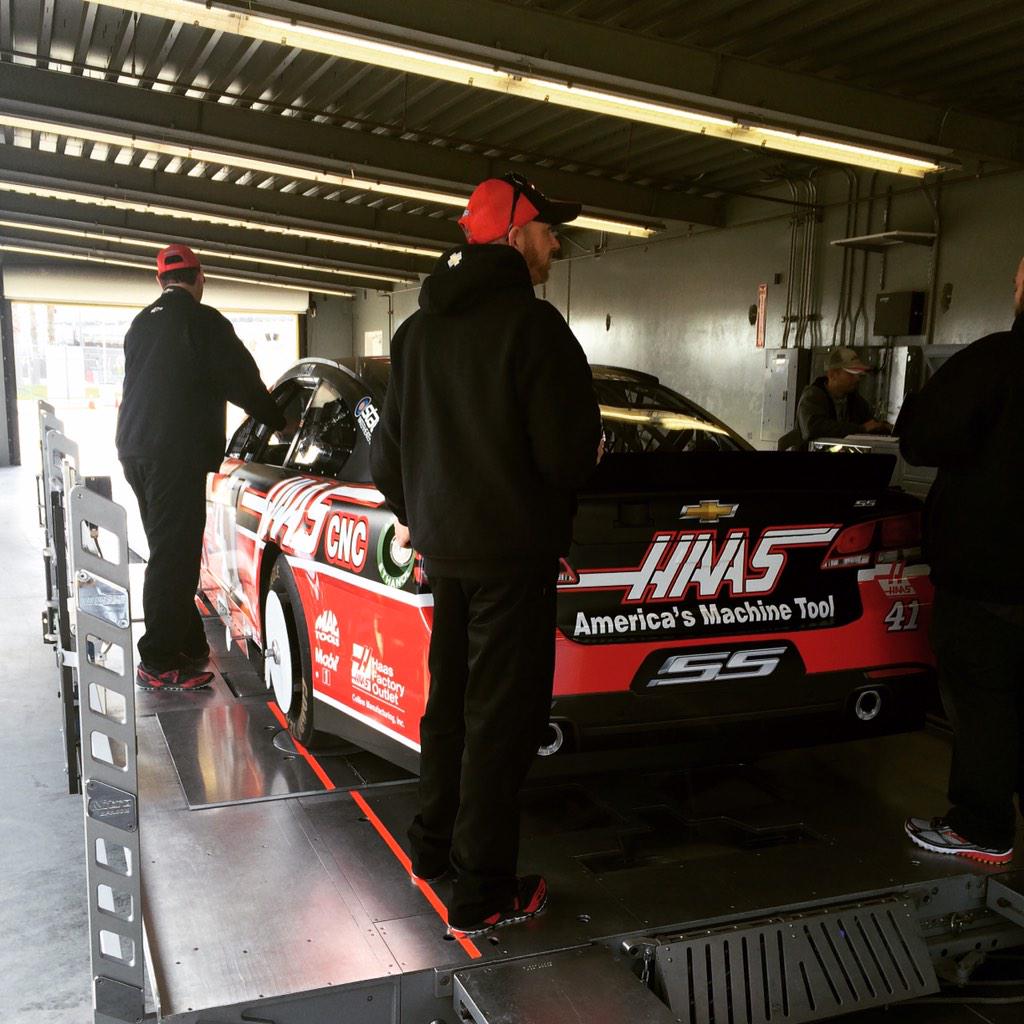 The <a href="/Haas_Automation/">Haas Automation, Inc</a> Chevy rolls through tech Friday at Daytona.