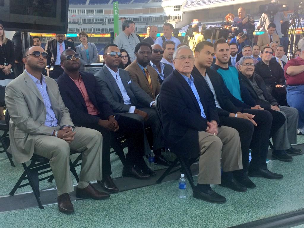 #Marlins All-Stars past and present welcome the 2017 <a href="/AllStarGame/">All-Star Game</a> to Miami.